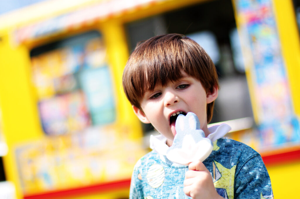 boy eating ice cream