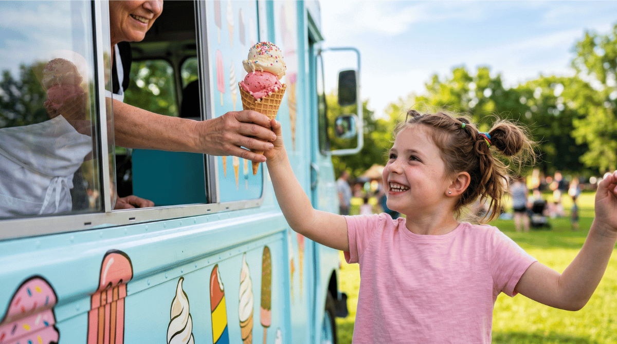 Ice cream supplies in the summer